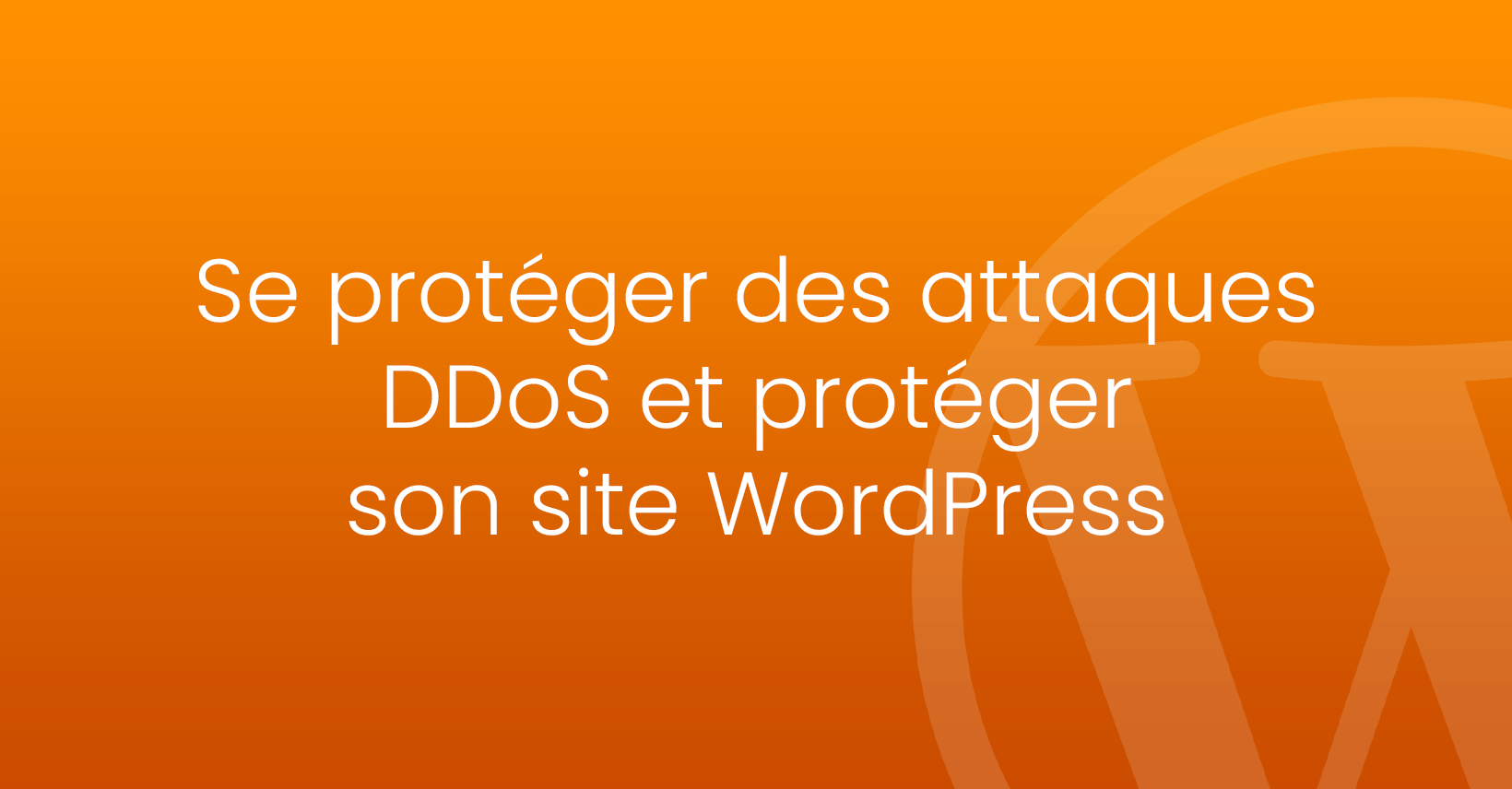 Se protéger des attaques DDoS WordPress