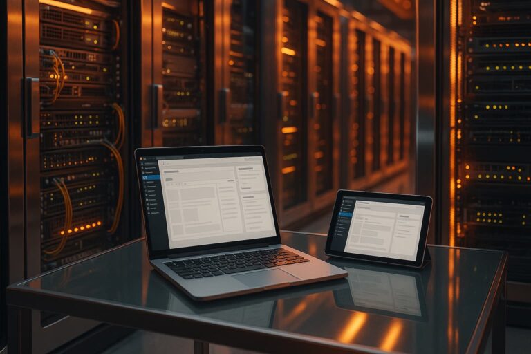 Hébergement site WordPress mutualisé vs VPS vs dédié chez WP Trigone – photo de serveur moderne