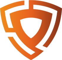 Logo orange en forme de bouclier