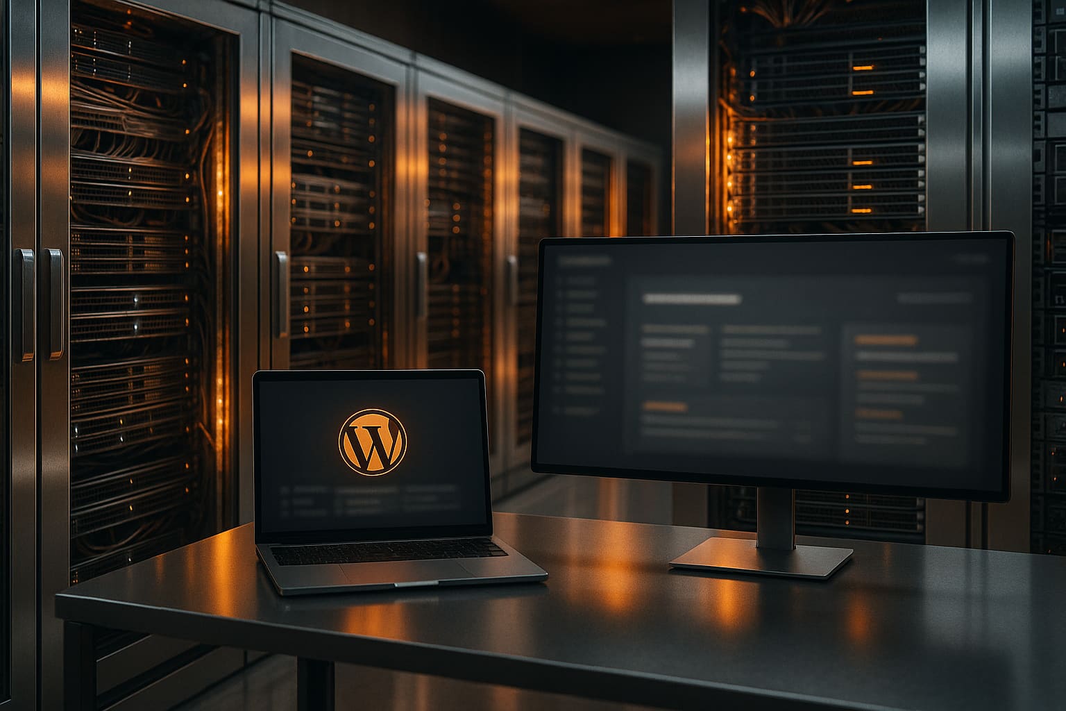 Benchmark 2025 des meilleurs hébergeurs WordPress en France salle serveur high-tech