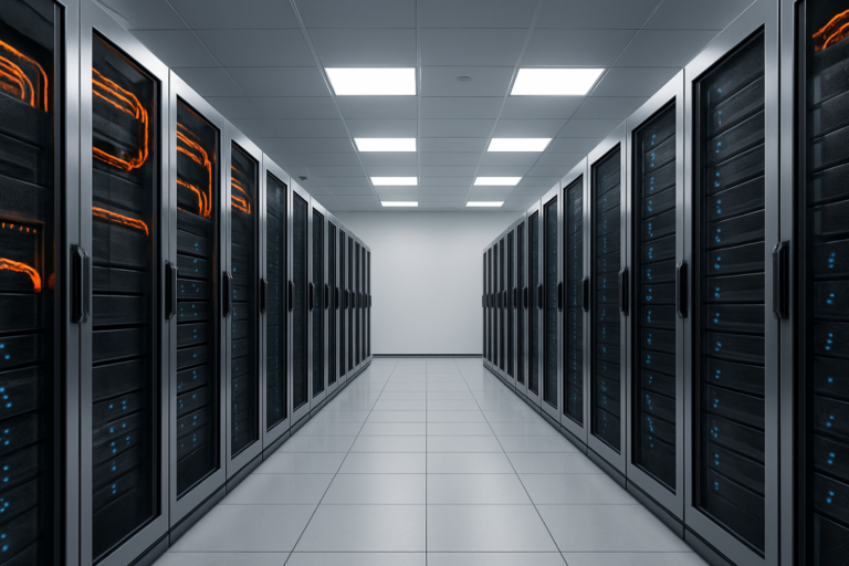 Salle serveurs moderne hébergement WordPress managé performant et sécurisé en 2026