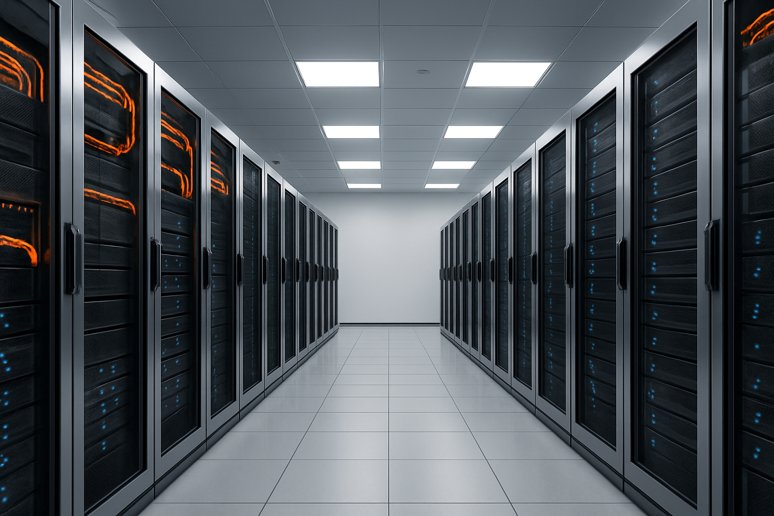 Salle serveurs moderne hébergement WordPress managé performant et sécurisé en 2026